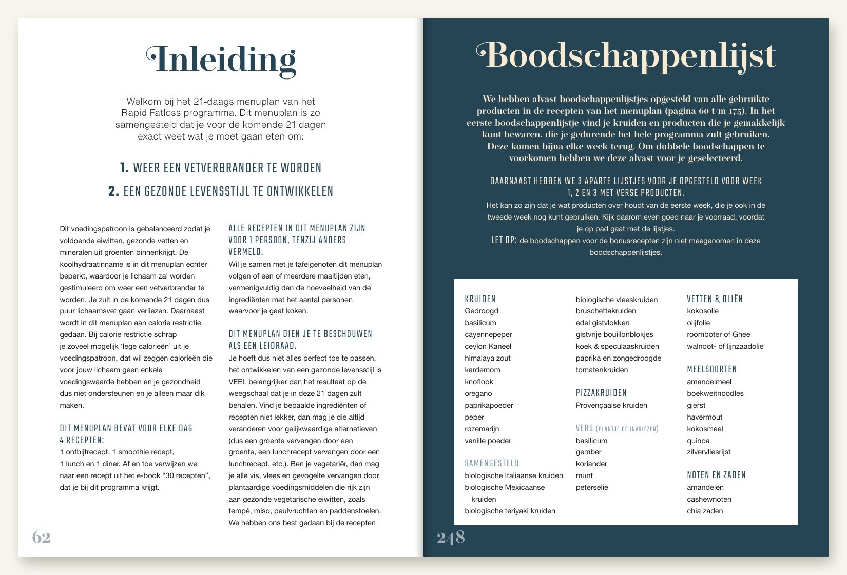 De boodschappenlijsten in het boek